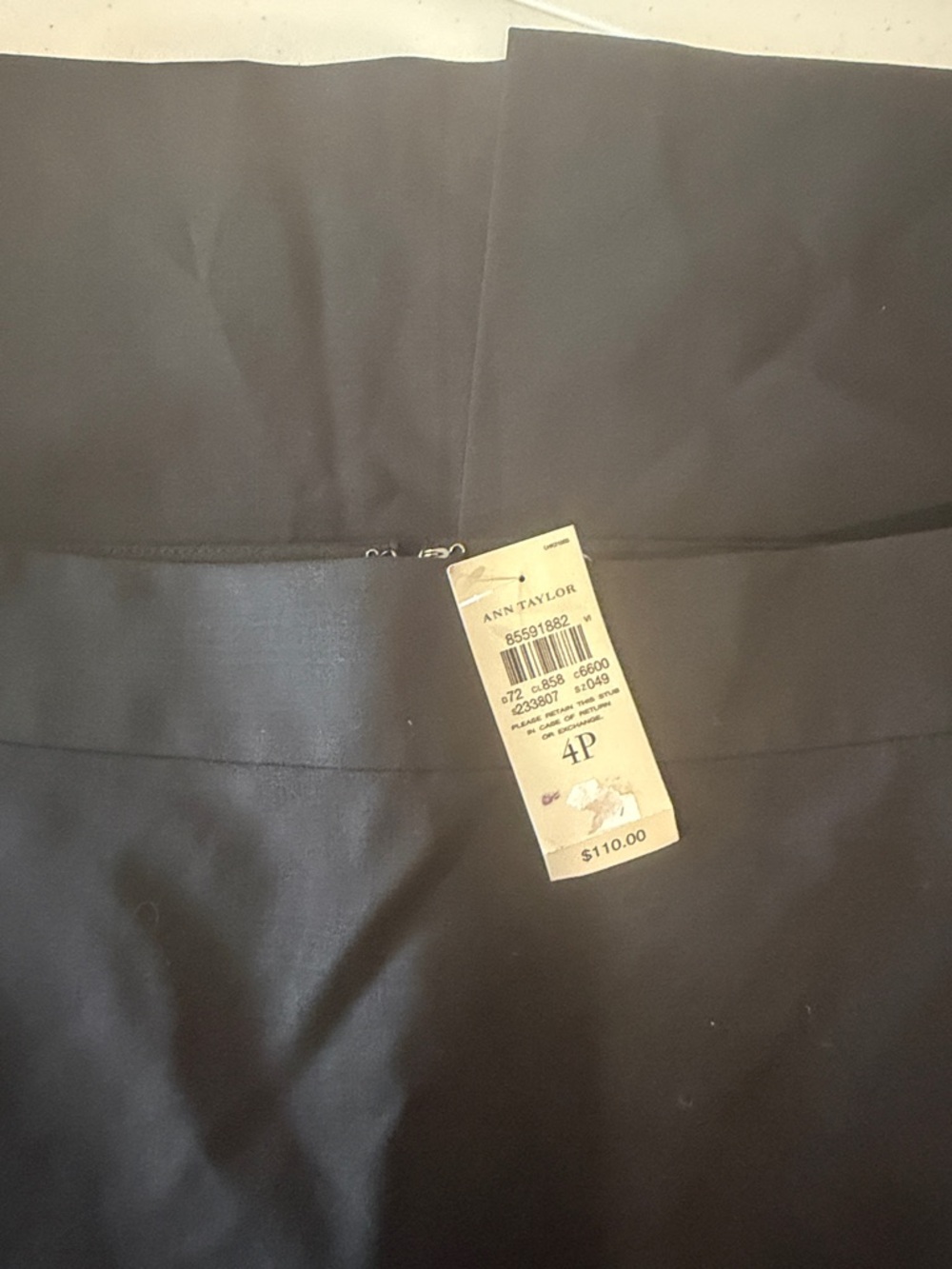 Ann Taylor Black Tailored Pencil Skirt